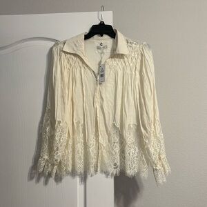 Cupio Cream Color Elegant Blouse